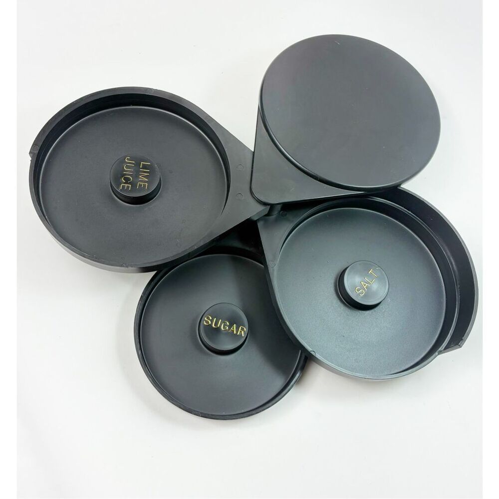 3-Tiered Rotary Bar Glass Rimmer for Salt, Lime Juice, Sugar